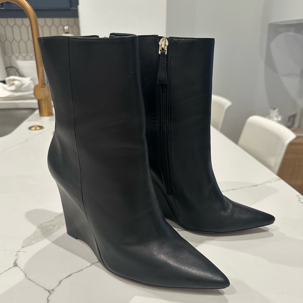 ALEXANDRE BIRMAN - Angelina 100 Leather Wedge Bootie - Size 37 - Picture 3 of 5